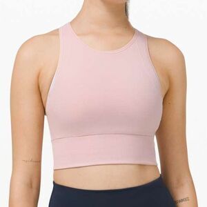 Lululemon Blush Pink Ebb to Train Sports Racerback Bra Padded Yoga Tank Size 8